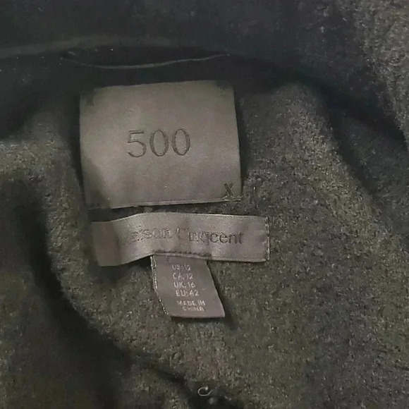 Maison Cinqcent Womens 100% Wool Open Cardigan  Black Rolled Up Sleeve sz L - Picture 6 of 8